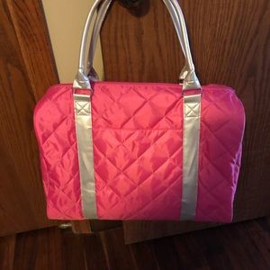 Super cute pink silver travel or beach bag